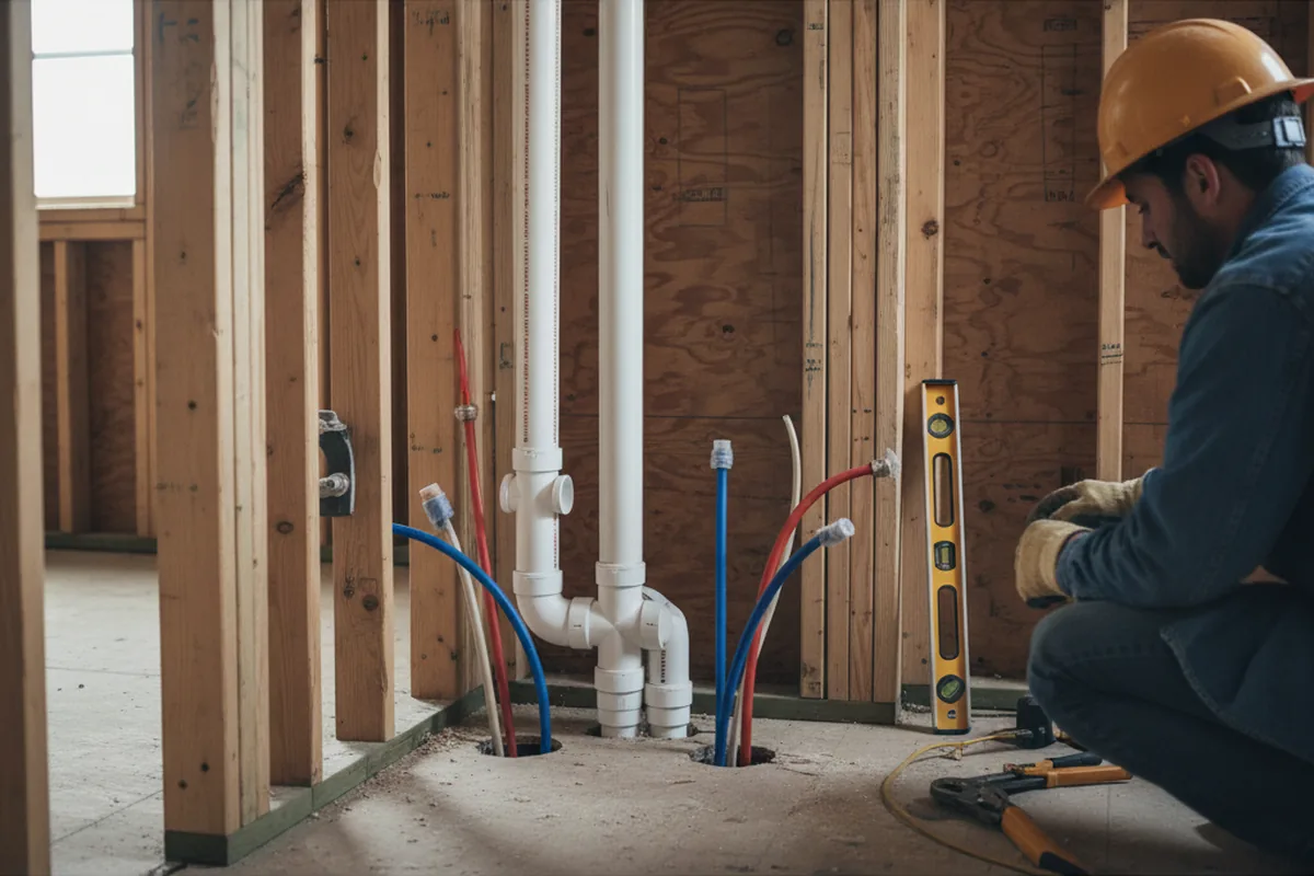 Drain and supply rough-in during Toilet Repair and Installation in Rancho Santa Margarita